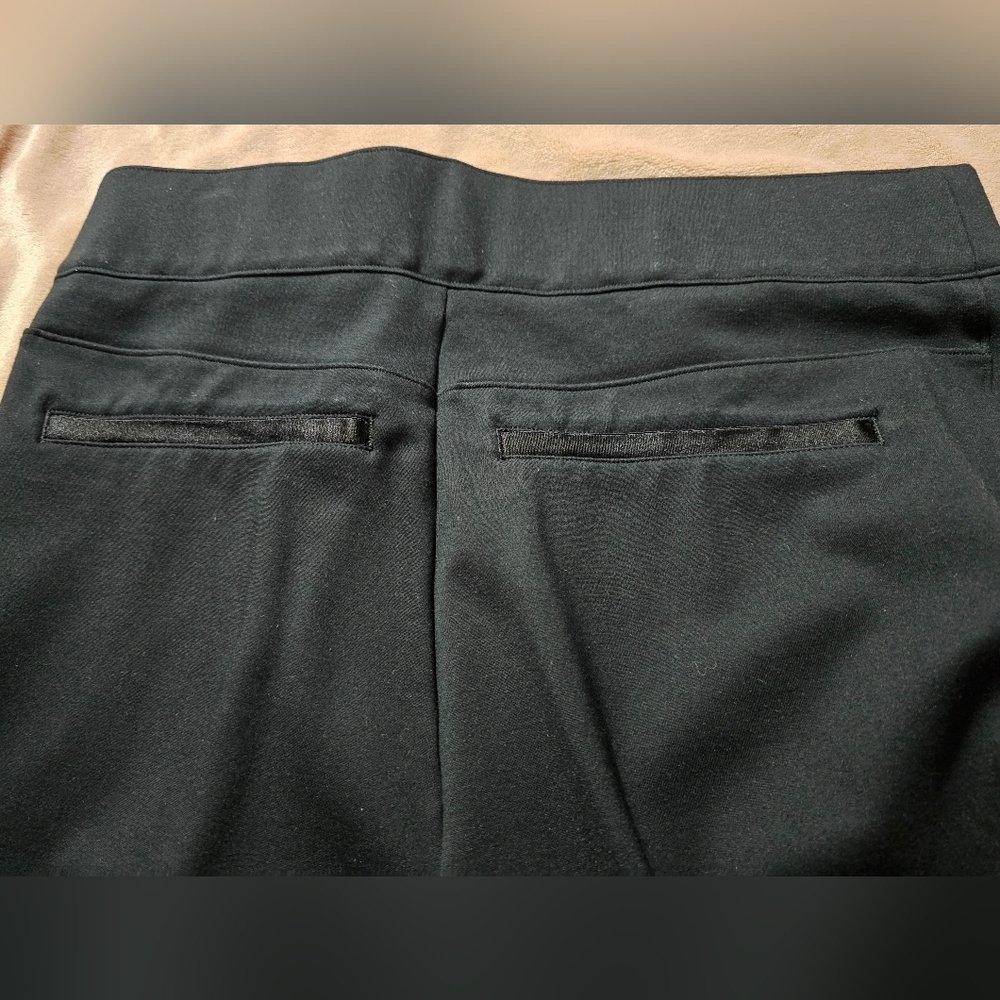 Spanx Ponte Perfect Fit Hi-Rise Flare Pants Tall Seamed Leg Black Pull-on Sz 1x - Picture 8 of 9
